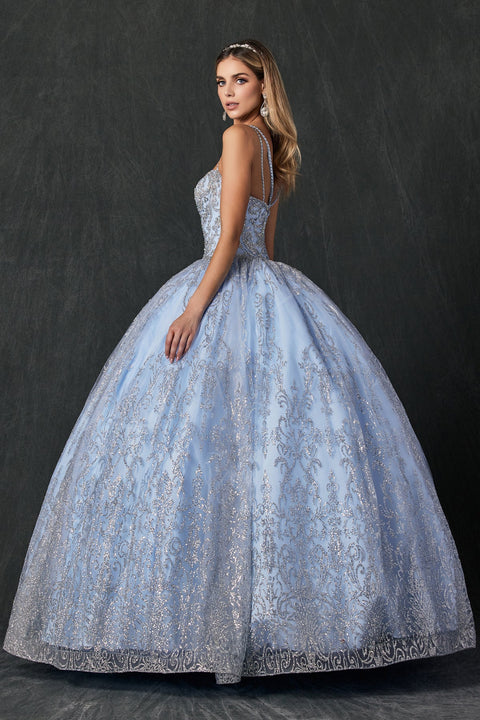 Sweetheart Ball Gown with Glitter Print by Juliet 1427