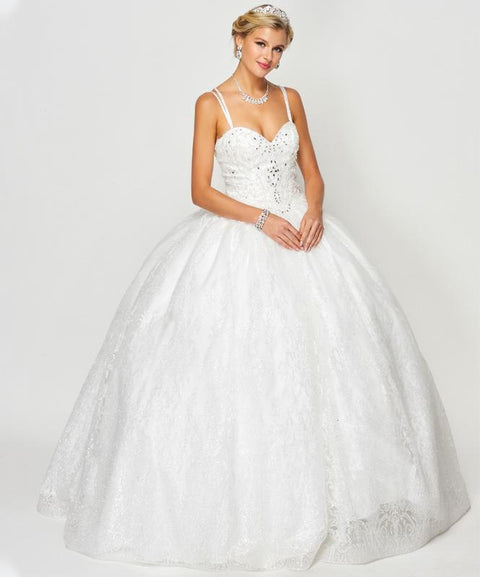 Sweetheart Ball Gown with Glitter Print by Juliet 1427
