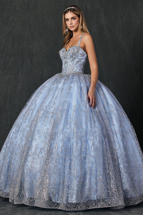 Sweetheart Ball Gown with Glitter Print by Juliet 1427