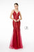 Elizabeth K GL2939: V-Neck Mermaid Gown with Glitter Sequins