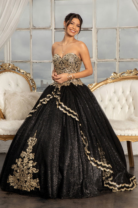 Glittery Strapless Ball Gown by Elizabeth K GL3022
