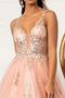 Glittery V-Neck Ball Gown by Elizabeth K GL3021