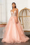 Glittery V-Neck Ball Gown by Elizabeth K GL3021