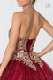 Elizabeth K GL2805: Halter Ball Gown with Gold Applique and Glitter Skirt
