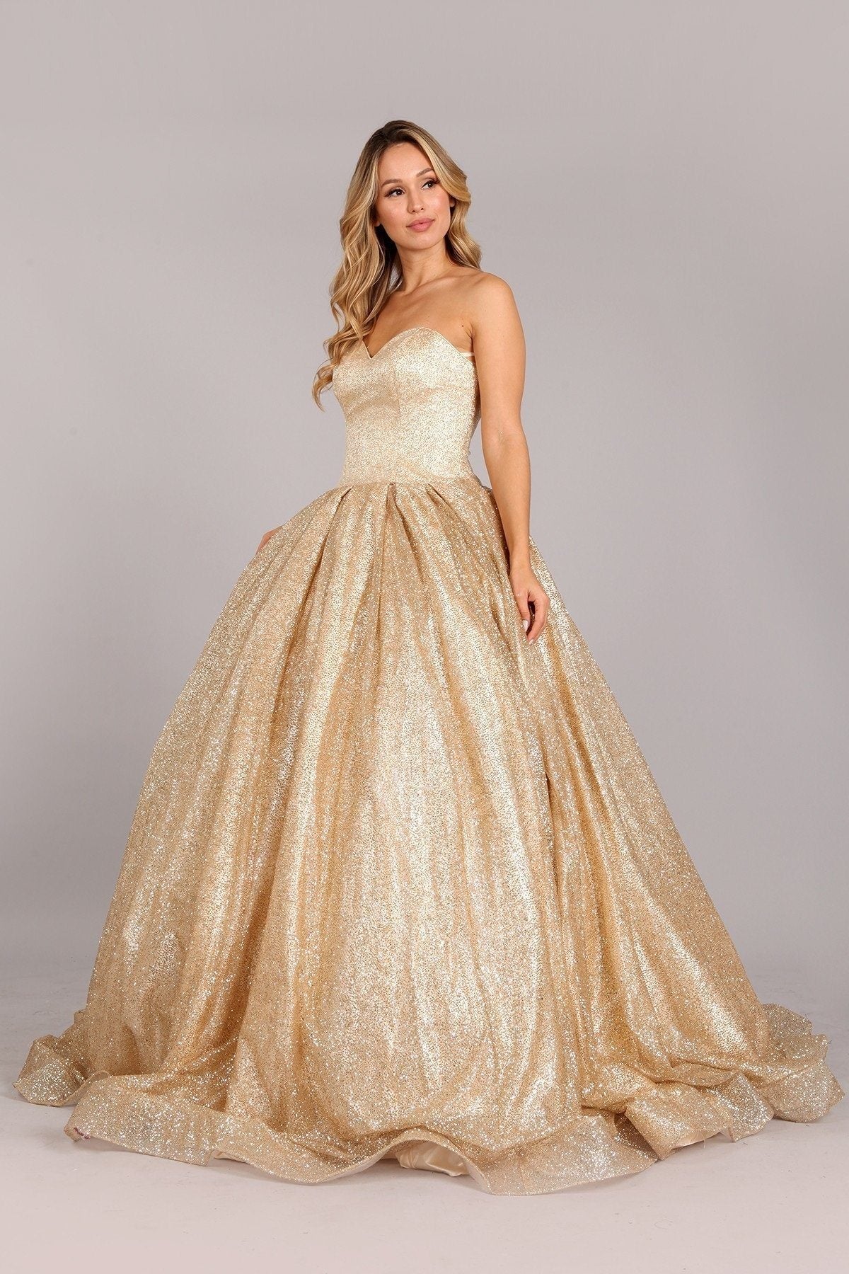 Strapless Gold Glitter Ball Gown by Cinderella Couture sheerdreamz Strapless Gold Glitter Ball Gown by Cinderella Couture sheerdreamz