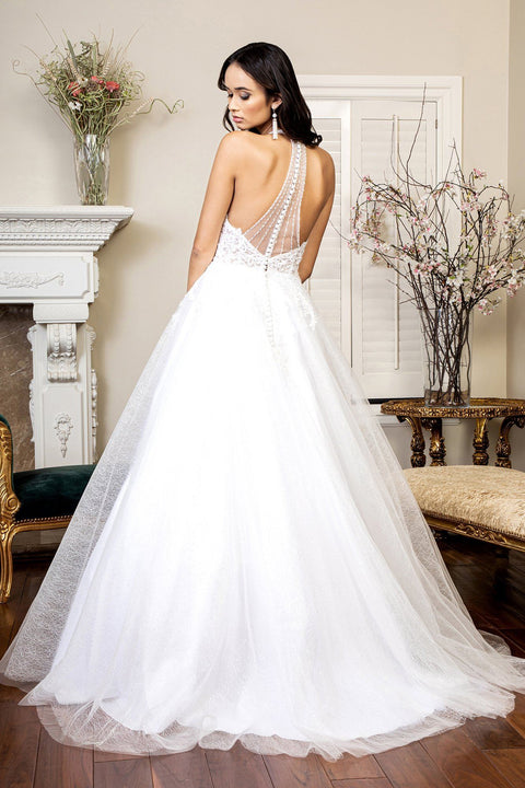 Halter Glitter Wedding Dress by Elizabeth K GL1948