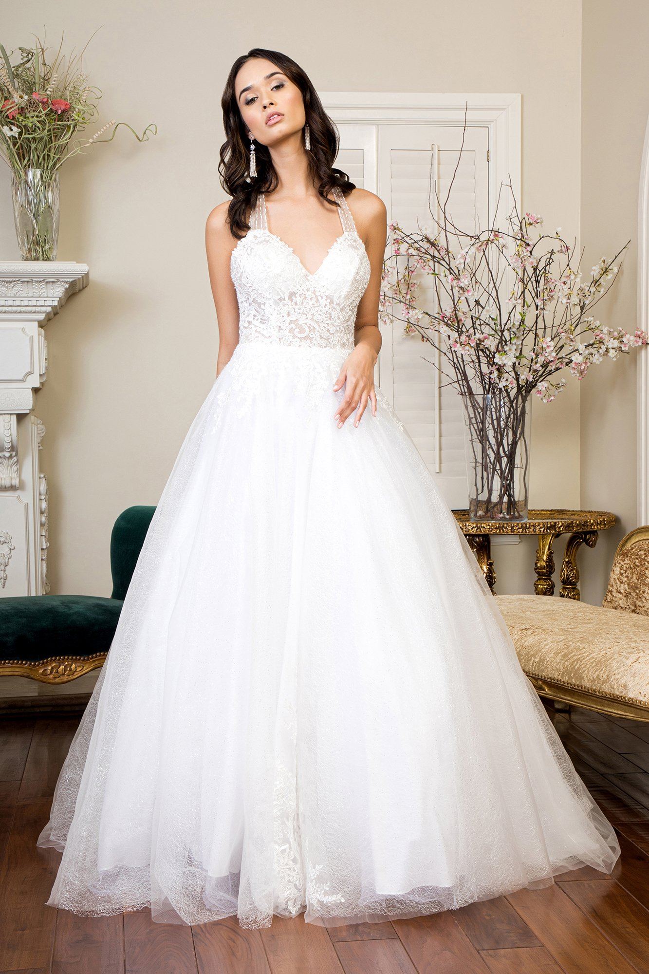 glitter dress xs Halter Glitter Wedding Dress by Elizabeth K GL1948– sheerdreamz
