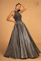 GLS Gloria GL2631: High Neck Evening Gown with Glitter Skirt