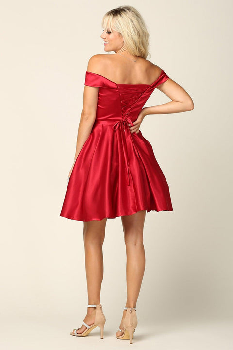 Homecoming Short Off Shoulder Cocktail Da,mas Dresses