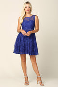 Short Homecoming Sleeveless Lace Cocktail Dress