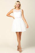 Short Homecoming Sleeveless Lace Cocktail Dress