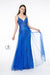 Elizabeth K GL2924: Glitter Mermaid Gown with Illusion V-Neck