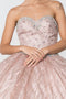 Elizabeth K GL2801: Strapless Cape Ball Gown with Jewels