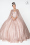 Elizabeth K GL2801: Strapless Cape Ball Gown with Jewels