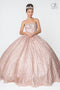 Elizabeth K GL2801: Strapless Cape Ball Gown with Jewels