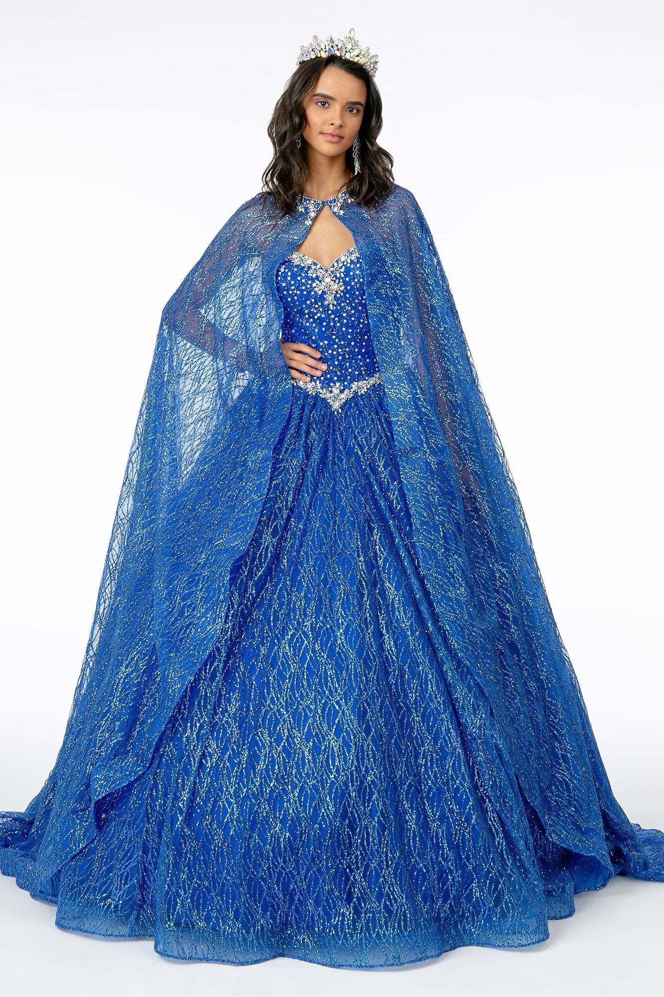 Jeweled Strapless Cape Ball Gown by Elizabeth K GL2801 sheerdreamz Jeweled Strapless Cape Ball Gown by Elizabeth K GL2801 sheerdreamz