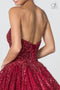 Elizabeth K GL2804: Strapless Glitter Ball Gown with Jeweled Jacket