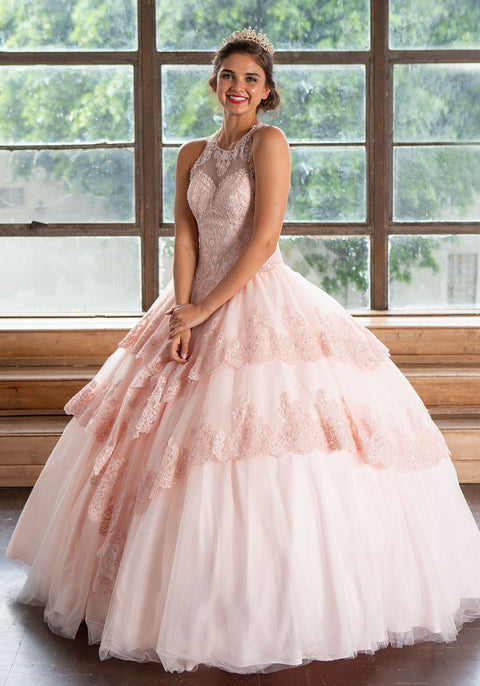 Quinceanera Lace Applique Dress by Calla KY75208X