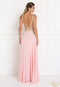 Elizabeth K GL1526: A-line Chiffon Dress with Lace Applique