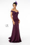 Elizabeth K GL2958: Off-Shoulder Dress with Lace Applique