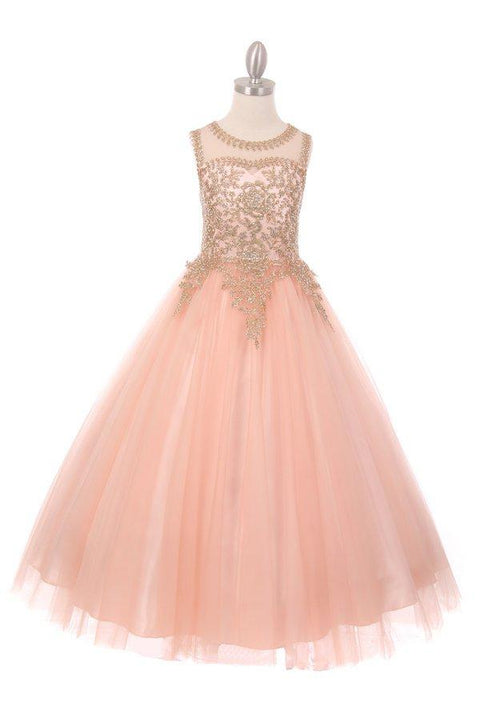 Sleeveless Lace Applique Ball Gown by Cinderella Couture 5041