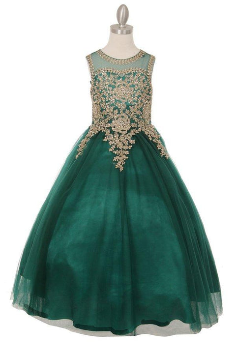 Sleeveless Lace Applique Ball Gown by Cinderella Couture 5041