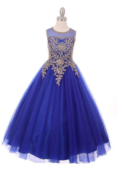 Sleeveless Lace Applique Ball Gown by Cinderella Couture 5041