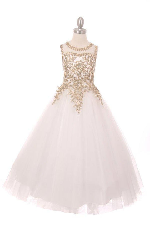 Sleeveless Lace Applique Ball Gown by Cinderella Couture 5041