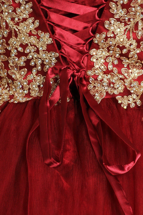 Sleeveless Lace Applique Ball Gown by Cinderella Couture 5041