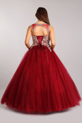 Sleeveless Lace Applique Ball Gown by Cinderella Couture 5041