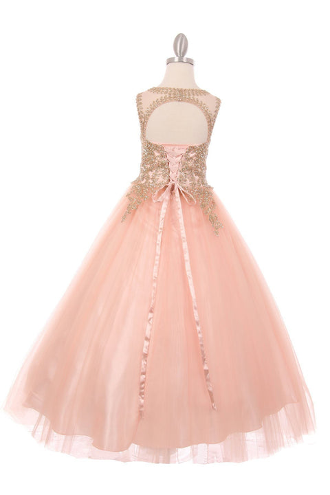 Sleeveless Lace Applique Ball Gown by Cinderella Couture 5041