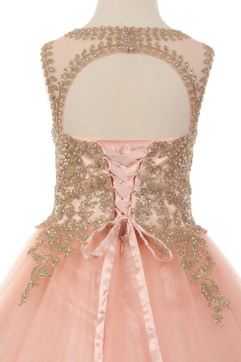 Sleeveless Lace Applique Ball Gown by Cinderella Couture 5041