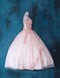 Vestido de quinceañera con mangas acampanadas de encaje de Calla KY70029