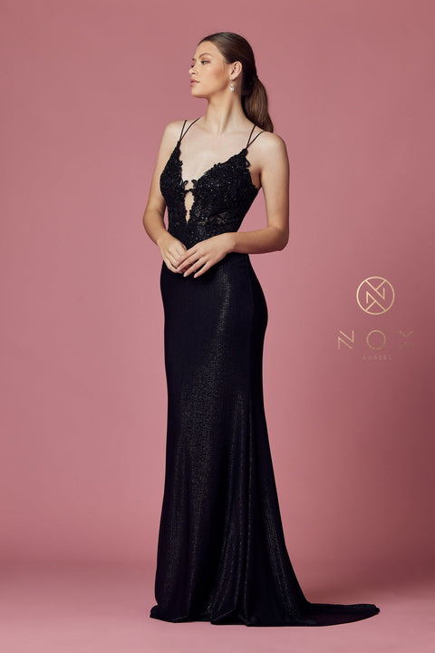 Mermaid Lace Bodice Gown by Nox Anabel E451