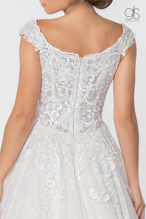Elizabeth K Gl2823: A-Line Wedding Gown with Lace Embellishments – alternate view 4