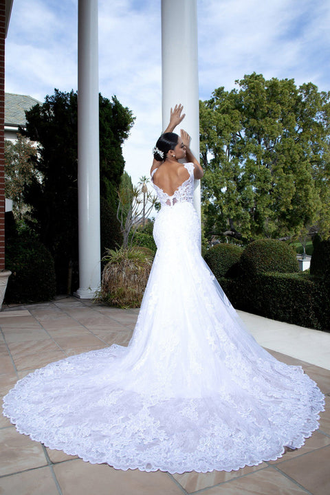 Gls Gloria Gl1934: Lace Mermaid Wedding Gown by Elizabeth K – alternate view 2