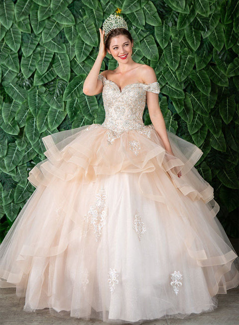 Layered Quinceanera Off Shoulder Dress by Calla KY018383X
