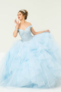 Layered Quinceanera Off Shoulder Dress by Leonia Lee 19005
