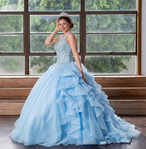 Layered Quinceanera Sleeveless Dress by Calla KY79288X