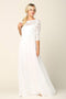 Mother of the Bride Chiffon Dress with Long 3/4 Sleeve