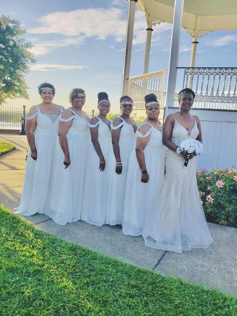 Long Cold Shoulder A-line  Dress with Slit by Nox Anabel Y277