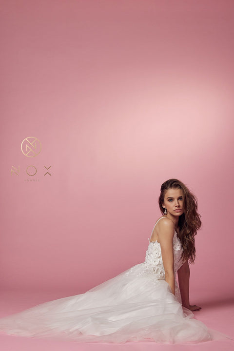 A-Line Boho Long Gown with Lace Embellishments and Side Slit by Sheer Dreamz