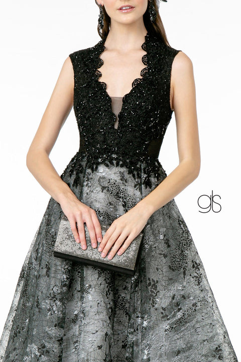Long A-line Embroidered Lace Dress by Elizabeth K GL1836