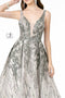 Elizabeth K GL1835: A-line Lace Dress with Jewels