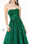 Elizabeth K GL2921: Long Strapless A-Line Glitter Dress
