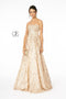 Elizabeth K GL2921: Long Strapless A-Line Glitter Dress