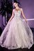 Long Beaded Tulle Dress by Cinderella Divine CD940