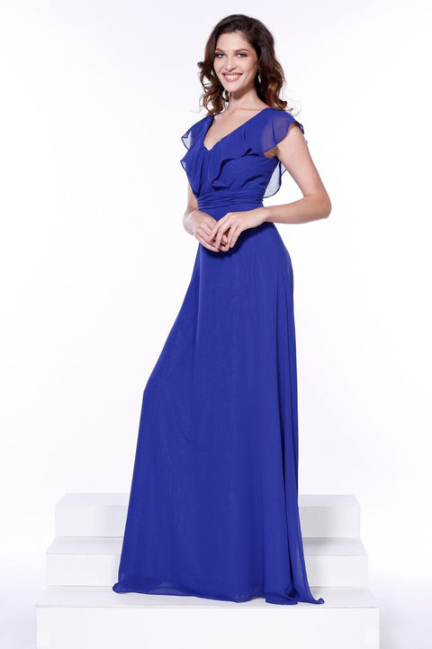 Long Sleeve Butterfly Chiffon Dress by Nox Anabel 7123