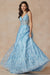 Juliet 2413: Long Corset Dress with Butterfly Print
