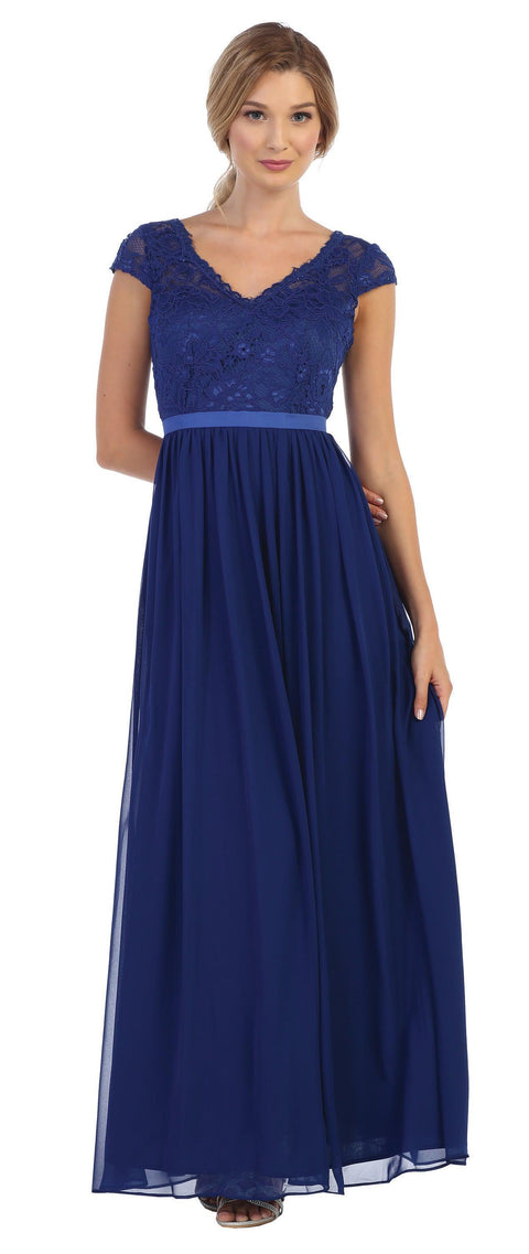 Long Cap Sleeve Mother of the Bride Formal Dress Sale by Eva Fashion